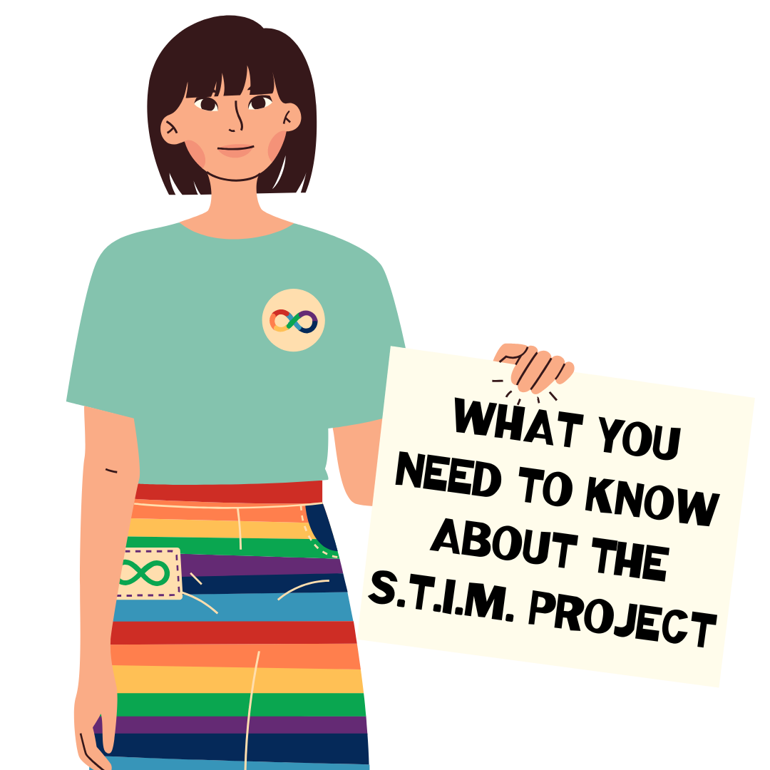 Cartoon person holding a sign that reads: "What you need to know about the s.t.i.m. project"